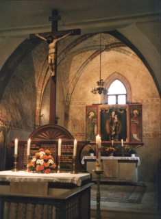 Foto vom Altarraum in Heilig-Geist in Dinkelsbühl