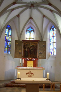 Foto vom Altar der kath. Johanniskirche in Donauwörth