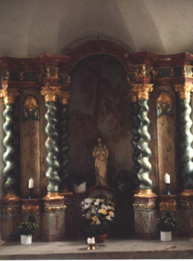 Foto des Altars der Baaderkapelle in Lechmühlen