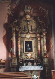 Foto vom Altar der Maria-Eich-Kapelle in Erpfting