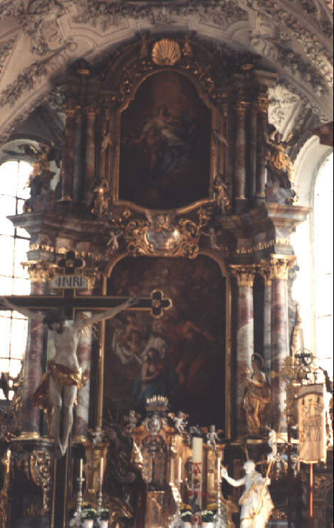 Foto vom Hochaltar in St. Johannes Baptist in Kaufering